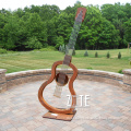 Outdoor garden art metal statue stainless steel guitar sculpture